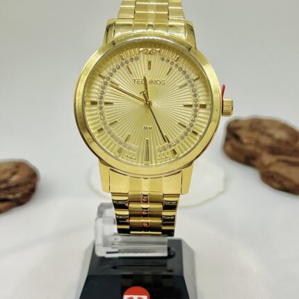 Relógio Technos Boutique Dourado com Brilho